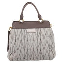 Miu Miu Matelasse Hand Bag Leather 2way Gray Gold Tone Auth 199342A-2