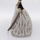 Miu Miu Matelasse Hand Bag Leather 2way Gray Gold Tone Auth 199342A-4