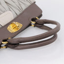Miu Miu Matelasse Hand Bag Leather 2way Gray Gold Tone Auth 199342A-7
