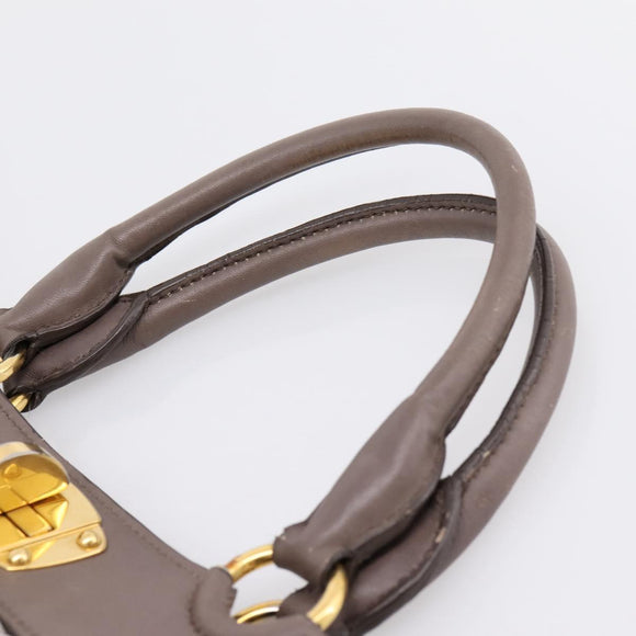 Miu Miu Matelasse Hand Bag Leather 2way Gray Gold Tone Auth 199342A