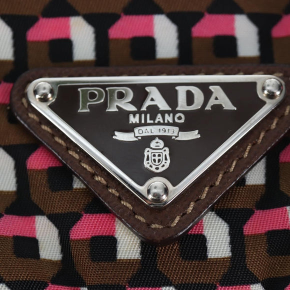 PRADA Backpack Nylon Pink Brown Auth 199345V
