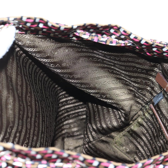 PRADA Backpack Nylon Pink Brown Auth 199345V