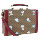 GUCCI Micro GG Supreme Doraemon Hand Bag PVC 2way Brown 633587 Auth 199346SM-1