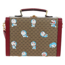 GUCCI Micro GG Supreme Doraemon Hand Bag PVC 2way Brown 633587 Auth 199346SM-13