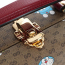 GUCCI Micro GG Supreme Doraemon Hand Bag PVC 2way Brown 633587 Auth 199346SM-23