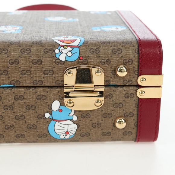 GUCCI Micro GG Supreme Doraemon Hand Bag PVC 2way Beige 633587 Auth 199347SM