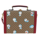 GUCCI Micro GG Supreme Doraemon Hand Bag PVC 2way Beige 633587 Auth 199347SM-13