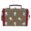 GUCCI Micro GG Supreme Doraemon Hand Bag PVC 2way Beige 633587 Auth 199347SM-2