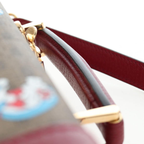 GUCCI Micro GG Supreme Doraemon Hand Bag PVC 2way Beige 633587 Auth 199347SM