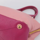 Miu Miu Tote Bag Leather Pink Gold Tone Auth 199349V-10
