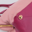 Miu Miu Tote Bag Leather Pink Gold Tone Auth 199349V-11