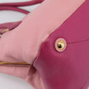 Miu Miu Tote Bag Leather Pink Gold Tone Auth 199349V-13