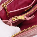 Miu Miu Tote Bag Leather Pink Gold Tone Auth 199349V-22