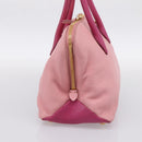 Miu Miu Tote Bag Leather Pink Gold Tone Auth 199349V-4