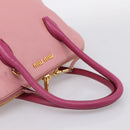 Miu Miu Tote Bag Leather Pink Gold Tone Auth 199349V-7