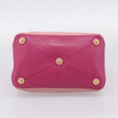 Miu Miu Tote Bag Leather Pink Gold Tone Auth 199349V-9