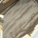Miu Miu Vitter Shine Hand Bag Leather 2way Beige Gold Tone Auth 199350-11
