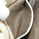 Miu Miu Vitter Shine Hand Bag Leather 2way Beige Gold Tone Auth 199350-24