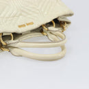 Miu Miu Vitter Shine Hand Bag Leather 2way Beige Gold Tone Auth 199350-7