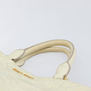Miu Miu Vitter Shine Hand Bag Leather 2way Beige Gold Tone Auth 199350-8