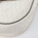 Christian Dior Honeycomb Shoulder Bag PVC Leather White Gold Tone Auth 199351-15