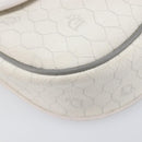 Christian Dior Honeycomb Shoulder Bag PVC Leather White Gold Tone Auth 199351-16