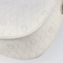Christian Dior Honeycomb Shoulder Bag PVC Leather White Gold Tone Auth 199351-17