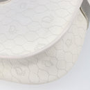 Christian Dior Honeycomb Shoulder Bag PVC Leather White Gold Tone Auth 199351-18