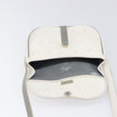 Christian Dior Honeycomb Shoulder Bag PVC Leather White Gold Tone Auth 199351-10