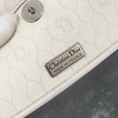 Christian Dior Honeycomb Shoulder Bag PVC Leather White Gold Tone Auth 199351-19