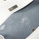 Christian Dior Honeycomb Shoulder Bag PVC Leather White Gold Tone Auth 199351-11