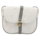 Christian Dior Honeycomb Shoulder Bag PVC Leather White Gold Tone Auth 199351-13