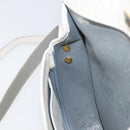 Christian Dior Honeycomb Shoulder Bag PVC Leather White Gold Tone Auth 199351-21