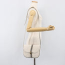 Christian Dior Honeycomb Shoulder Bag PVC Leather White Gold Tone Auth 199351-23