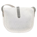 Christian Dior Honeycomb Shoulder Bag PVC Leather White Gold Tone Auth 199351-2