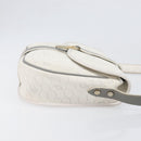Christian Dior Honeycomb Shoulder Bag PVC Leather White Gold Tone Auth 199351-3