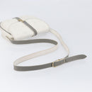 Christian Dior Honeycomb Shoulder Bag PVC Leather White Gold Tone Auth 199351-7
