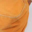 Miu Miu Shoulder Bag Canvas Orange Gold Tone Auth 199352-14