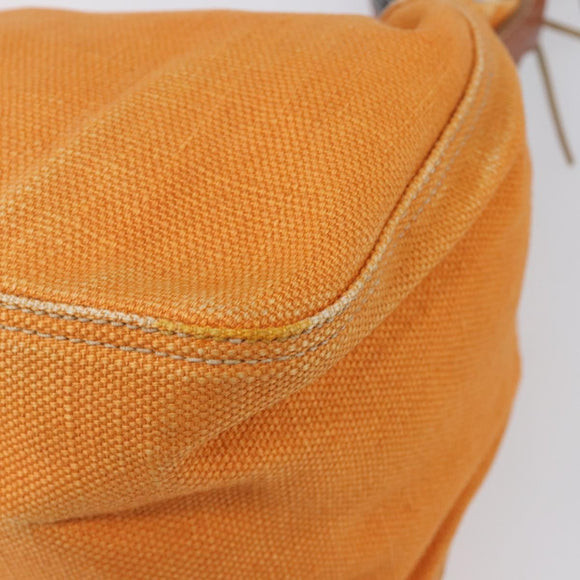 Miu Miu Shoulder Bag Canvas Orange Gold Tone Auth 199352