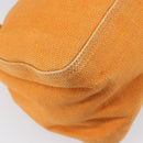 Miu Miu Shoulder Bag Canvas Orange Gold Tone Auth 199352-9