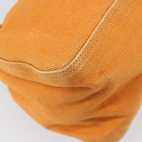 Miu Miu Shoulder Bag Canvas Orange Gold Tone Auth 199352