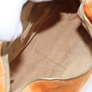 Miu Miu Shoulder Bag Canvas Orange Gold Tone Auth 199352-11