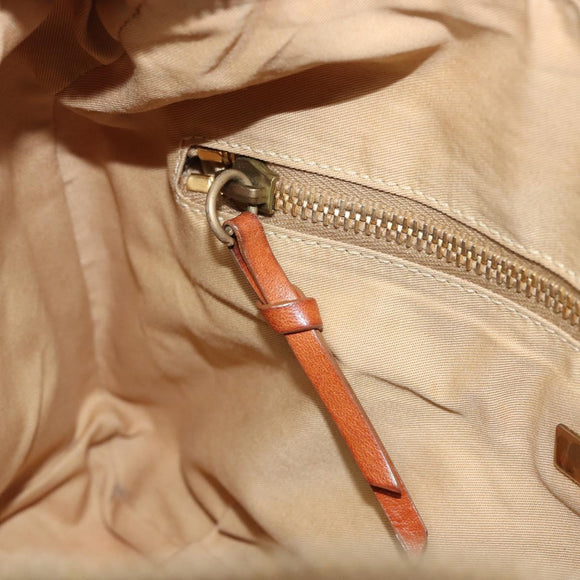 Miu Miu Shoulder Bag Canvas Orange Gold Tone Auth 199352