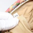 Miu Miu Shoulder Bag Canvas Orange Gold Tone Auth 199352-12