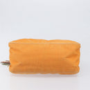 Miu Miu Shoulder Bag Canvas Orange Gold Tone Auth 199352-5