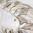 Miu Miu Tote Bag Leather Silver Gold Auth 199356A-10