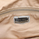 Miu Miu Tote Bag Leather Silver Gold Auth 199356A-16