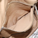 Miu Miu Tote Bag Leather Silver Gold Auth 199356A-21