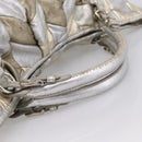 Miu Miu Tote Bag Leather Silver Gold Auth 199356A-7