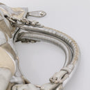 Miu Miu Tote Bag Leather Silver Gold Auth 199356A-8